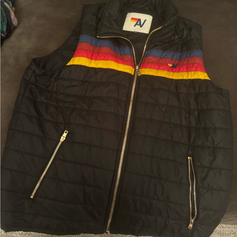 Unisex Aviator Nation vest !! Black with stripes xxl. Worn once